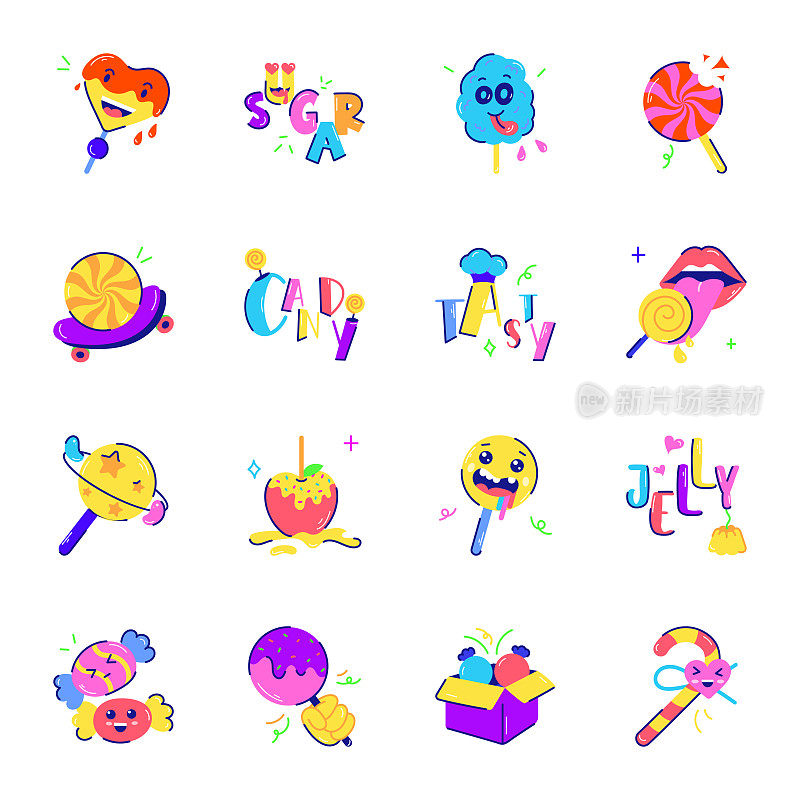 Pack of Candies Flat Stickers